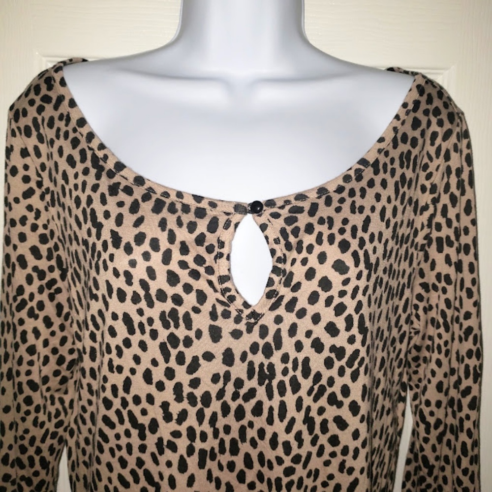Banana Republic Animal Print Surplus Knit Top Med